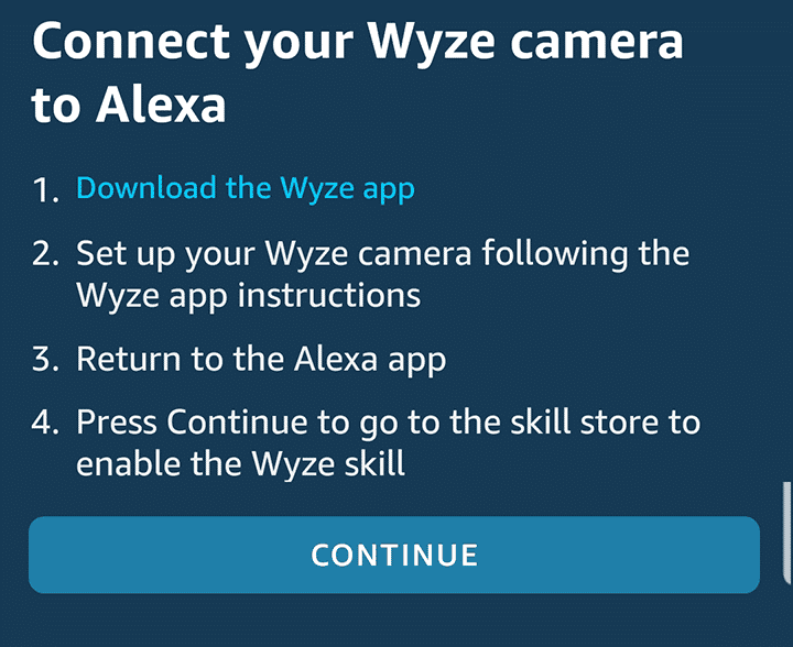 Conect Wyze Cam to Alexa