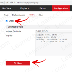 Enable certificate for Hikvision NVR