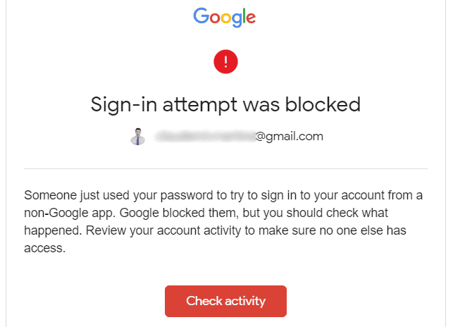 Google sign In Attempt was blocked