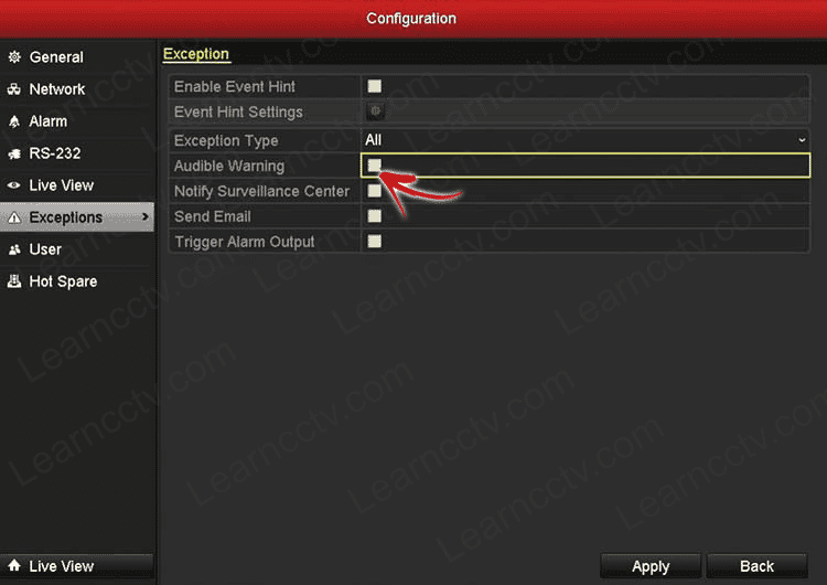Hikvision NVR Disable Audio Warning