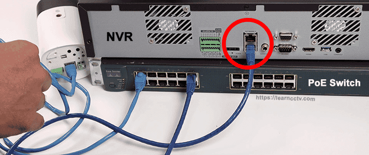 How to wire IP cameras using PoE Switch and NVR