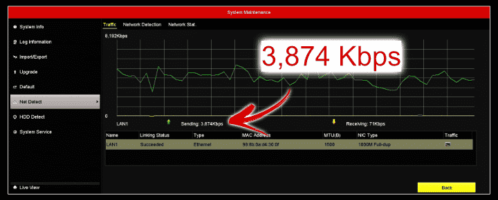 Measure Bandwidth on Hikvision NVR