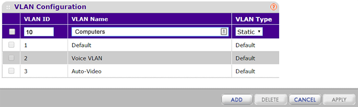 Creating a VLAN for computers