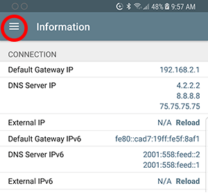 Network Analyzer Menu