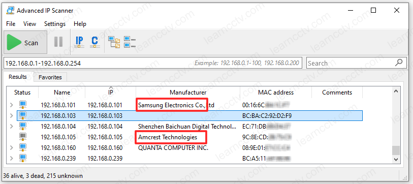 Network IP scanner