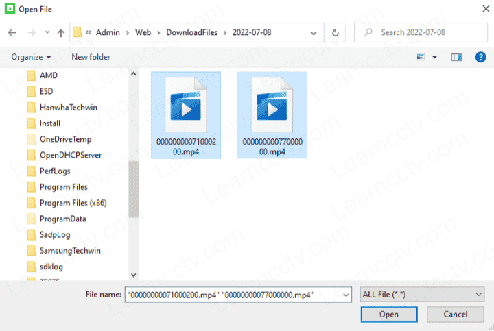 Select Files to Merge