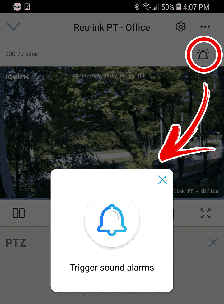 Trigger Sound Alarm