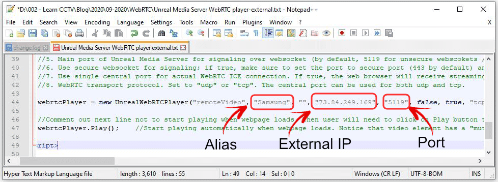 Unteal Media Server code for external access