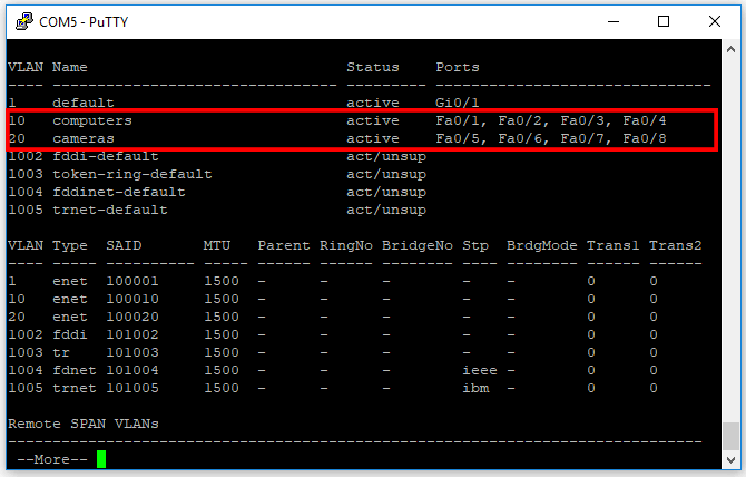 VLAN for computers and IP Cameras