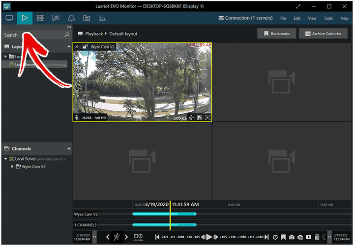 Wyze Cam Playback on Luxriot Evo